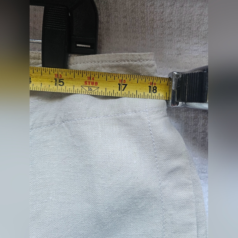 Women's Pants Eileen Fisher Cream 100% Irish Linel Size L - Picture 6 of 8